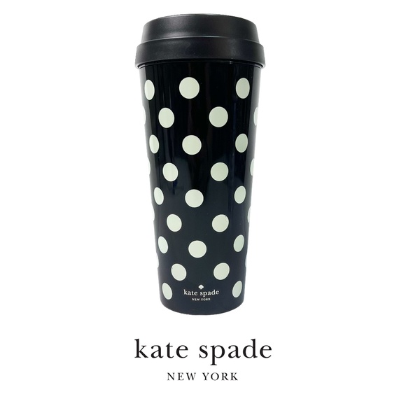 kate spade Dining Kate Spade Black And White Polka Dot Thermal 6oz Travel Tumbler Cup Poshmark